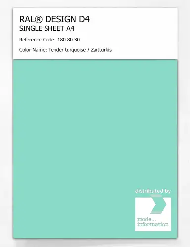 Artikelbild des Artikels “RAL® DESIGN D4 SINGLE SHEET A4 180 80 30 Tender turquoise / Zarttürkis “