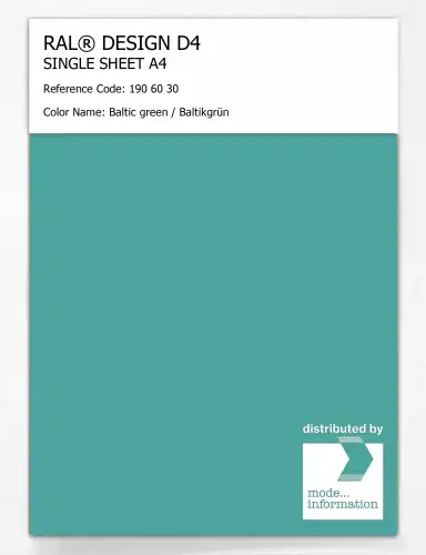 Artikelbild des Artikels “RAL® DESIGN D4 SINGLE SHEET A4 190 60 30 Baltic green / Baltikgrün “