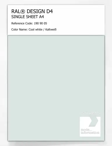 Artikelbild des Artikels “RAL® DESIGN D4 SINGLE SHEET A4 190 90 05 Cool white / Kaltweiß “