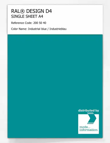 Artikelbild des Artikels “RAL® DESIGN D4 SINGLE SHEET A4 200 50 40 Industrial blue / Industrieblau “