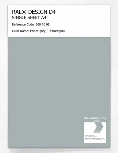 Artikelbild des Artikels “RAL® DESIGN D4 SINGLE SHEET A4 200 70 05 Prince grey / Prinzengrau “