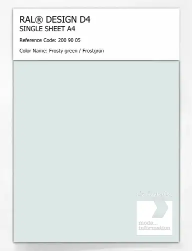 Artikelbild des Artikels “RAL® DESIGN D4 SINGLE SHEET A4 200 90 05 Frosty green / Frostgrün “