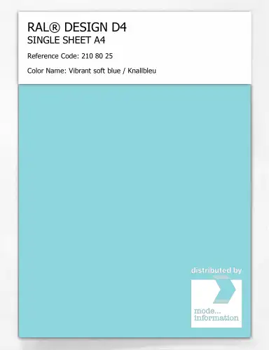 Artikelbild des Artikels “RAL® DESIGN D4 SINGLE SHEET A4 210 80 25 Vibrant soft blue / Knallbleu “
