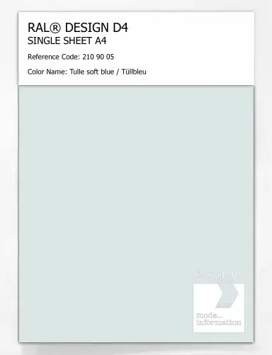 Artikelbild des Artikels “RAL® DESIGN D4 SINGLE SHEET A4 210 90 05 Tulle soft blue / Tüllbleu “