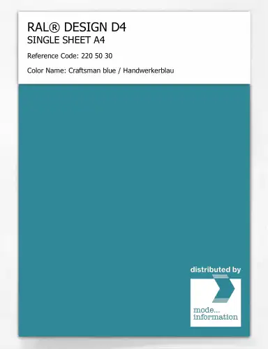 Artikelbild des Artikels “RAL® DESIGN D4 SINGLE SHEET A4 220 50 30 Craftsman blue / Handwerkerblau “