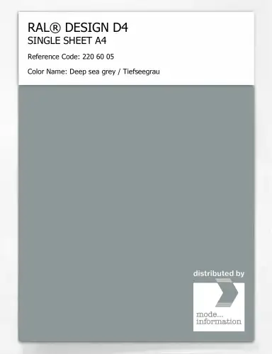 Artikelbild des Artikels “RAL® DESIGN D4 SINGLE SHEET A4 220 60 05 Deep sea grey / Tiefseegrau “
