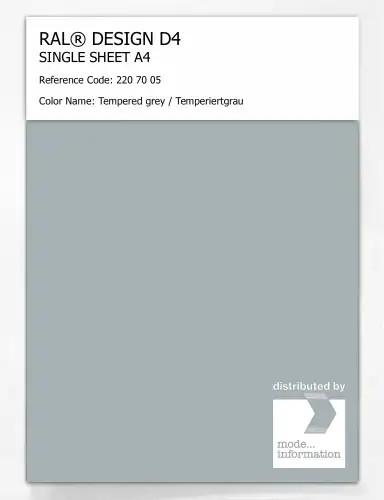 Artikelbild des Artikels “RAL® DESIGN D4 SINGLE SHEET A4 220 70 05 Tempered grey / Temperiertgrau “