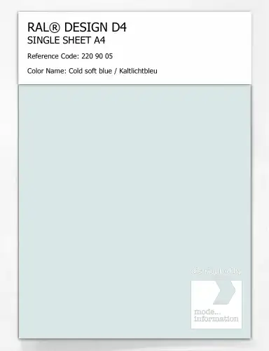 Artikelbild des Artikels “RAL® DESIGN D4 SINGLE SHEET A4 220 90 05 Cold soft blue / Kaltlichtbleu “