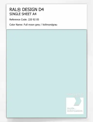 Artikelbild des Artikels “RAL® DESIGN D4 SINGLE SHEET A4 220 92 05 Full moon grey / Vollmondgrau “