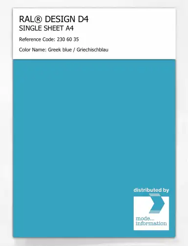 Artikelbild des Artikels “RAL® DESIGN D4 SINGLE SHEET A4 230 60 35 Greek blue / Griechischblau “