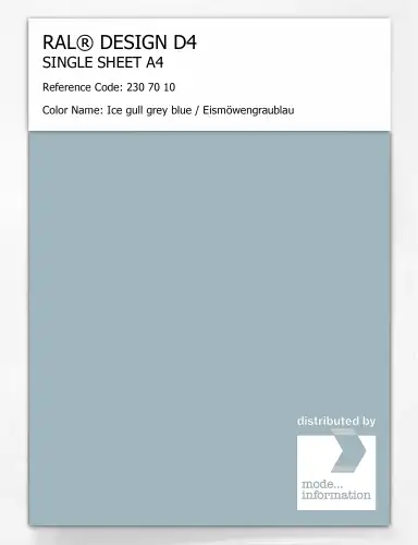 Artikelbild des Artikels “RAL® DESIGN D4 SINGLE SHEET A4 230 70 10 Ice gull grey blue / Eismöwengraublau “