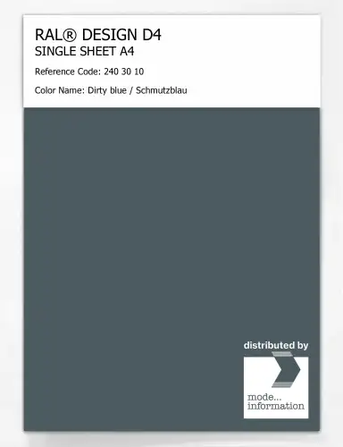 Artikelbild des Artikels “RAL® DESIGN D4 SINGLE SHEET A4 240 30 10 Dirty blue / Schmutzblau “