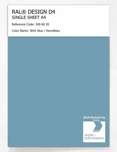 Artikelbild des Artikels “RAL® DESIGN D4 SINGLE SHEET A4 240 60 20 Shirt blue / Hemdblau “
