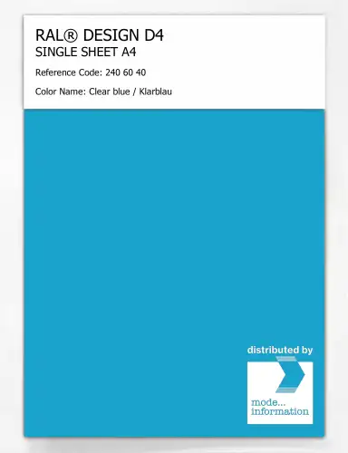 Artikelbild des Artikels “RAL® DESIGN D4 SINGLE SHEET A4 240 60 40 Clear blue / Klarblau “