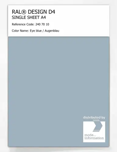 Artikelbild des Artikels “RAL® DESIGN D4 SINGLE SHEET A4 240 70 10 Eye blue / Augenblau “