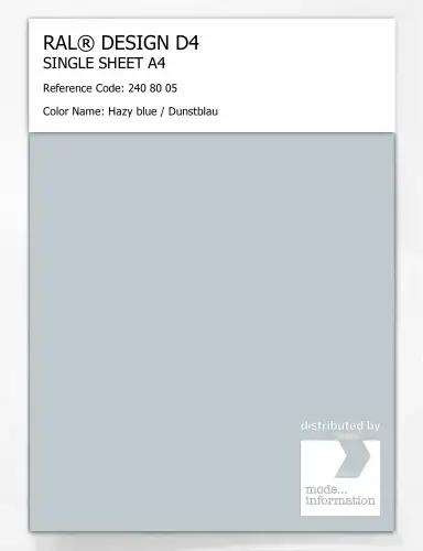 Artikelbild des Artikels “RAL® DESIGN D4 SINGLE SHEET A4 240 80 05 Hazy blue / Dunstblau “