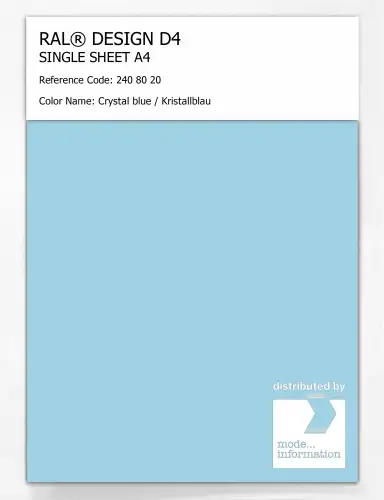 Artikelbild des Artikels “RAL® DESIGN D4 SINGLE SHEET A4 240 80 20 Crystal blue / Kristallblau “