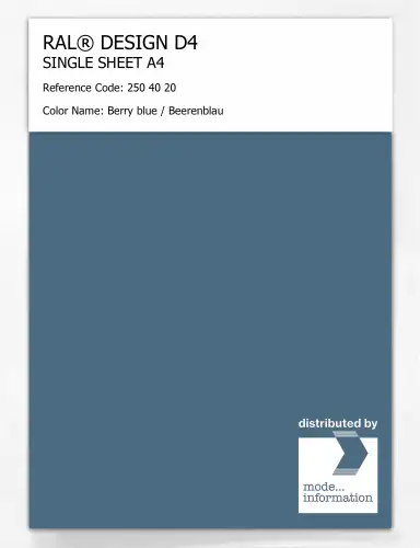 Artikelbild des Artikels “RAL® DESIGN D4 SINGLE SHEET A4 250 40 20 Berry blue / Beerenblau “