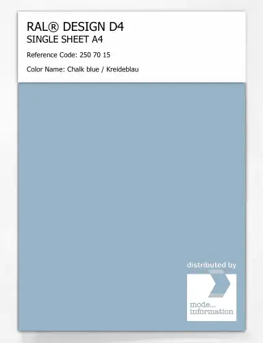 Artikelbild des Artikels “RAL® DESIGN D4 SINGLE SHEET A4 250 70 15 Chalk blue / Kreideblau “