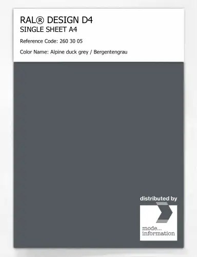 Artikelbild des Artikels “RAL® DESIGN D4 SINGLE SHEET A4 260 30 05 Alpine duck grey / Bergentengrau “
