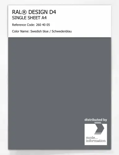 Artikelbild des Artikels “RAL® DESIGN D4 SINGLE SHEET A4 260 40 05 Swedish blue / Schwedenblau “