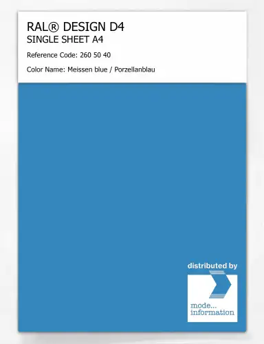 Artikelbild des Artikels “RAL® DESIGN D4 SINGLE SHEET A4 260 50 40 Meissen blue / Porzellanblau “