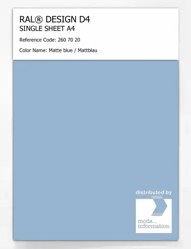 Artikelbild des Artikels “RAL® DESIGN D4 SINGLE SHEET A4 260 70 20 Matte blue / Mattblau “