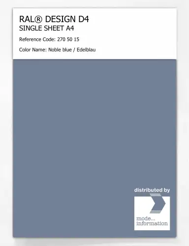 Artikelbild des Artikels “RAL® DESIGN D4 SINGLE SHEET A4 270 50 15 Noble blue / Edelblau “