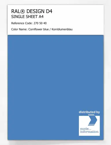 Artikelbild des Artikels “RAL® DESIGN D4 SINGLE SHEET A4 270 50 40 Cornflower blue / Kornblumenblau “
