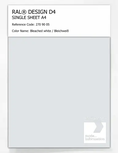 Artikelbild des Artikels “RAL® DESIGN D4 SINGLE SHEET A4 270 90 05 Bleached white / Bleichweiß “