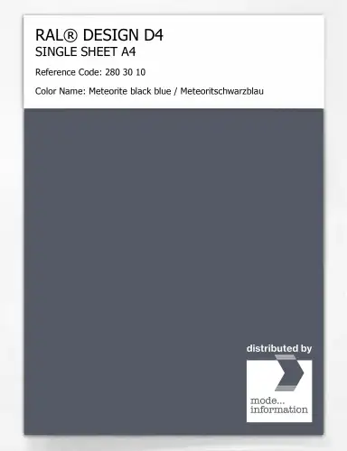 Artikelbild des Artikels “RAL® DESIGN D4 SINGLE SHEET A4 280 30 10 Meteorite black blue / Meteoritschwarzblau “