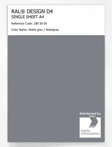 Artikelbild des Artikels “RAL® DESIGN D4 SINGLE SHEET A4 280 50 05 Noble grey / Nobelgrau “