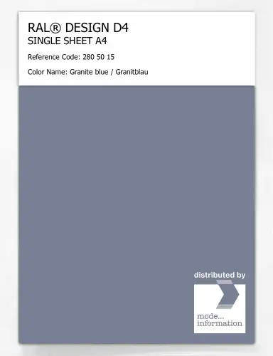 Artikelbild des Artikels “RAL® DESIGN D4 SINGLE SHEET A4 280 50 15 Granite blue / Granitblau “