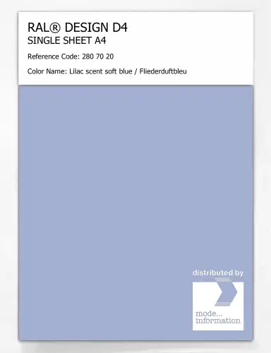 Artikelbild des Artikels “RAL® DESIGN D4 SINGLE SHEET A4 280 70 20 Lilac scent soft blue / Fliederduftbleu “