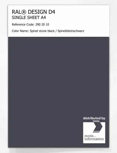 Artikelbild des Artikels “RAL® DESIGN D4 SINGLE SHEET A4 290 20 10 Spinel stone black / Spinellsteinschwarz “