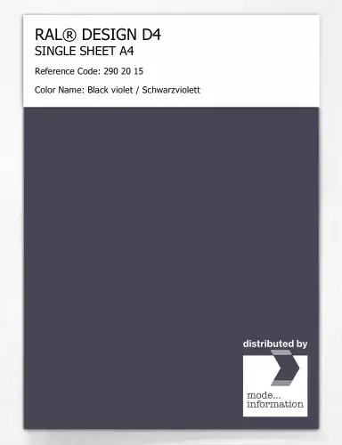 Artikelbild des Artikels “RAL® DESIGN D4 SINGLE SHEET A4 290 20 15 Black violet / Schwarzviolett “