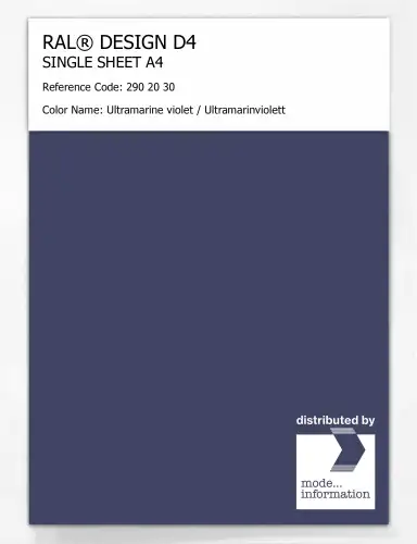 Artikelbild des Artikels “RAL® DESIGN D4 SINGLE SHEET A4 290 20 30 Ultramarine violet / Ultramarinviolett “
