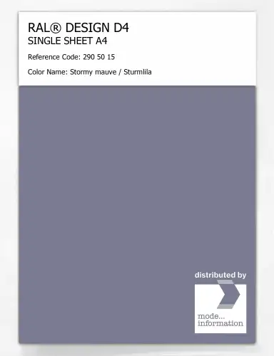 Artikelbild des Artikels “RAL® DESIGN D4 SINGLE SHEET A4 290 50 15 Stormy mauve / Sturmlila “