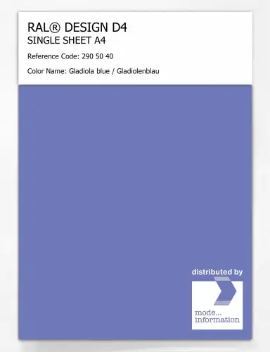 Artikelbild des Artikels “RAL® DESIGN D4 SINGLE SHEET A4 290 50 40 Gladiola blue / Gladiolenblau “