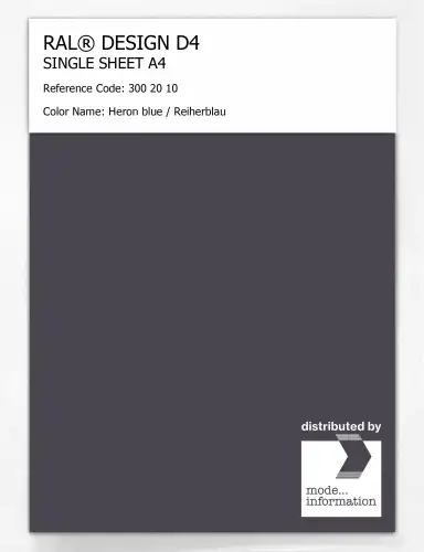 Artikelbild des Artikels “RAL® DESIGN D4 SINGLE SHEET A4 300 20 10 Heron blue / Reiherblau “