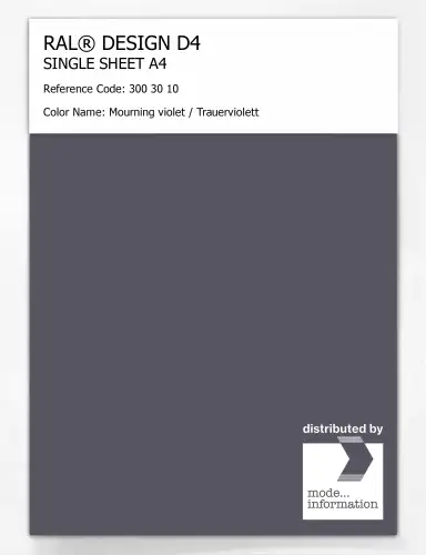 Artikelbild des Artikels “RAL® DESIGN D4 SINGLE SHEET A4 300 30 10 Mourning violet / Trauerviolett “
