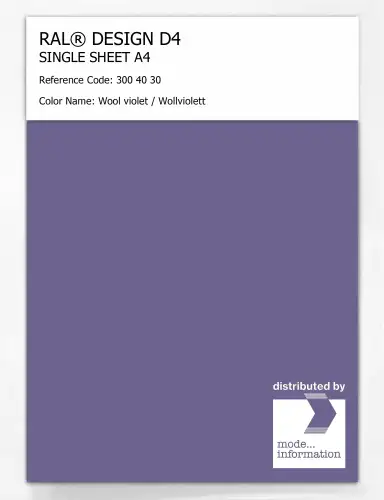 Artikelbild des Artikels “RAL® DESIGN D4 SINGLE SHEET A4 300 40 30 Wool violet / Wollviolett “