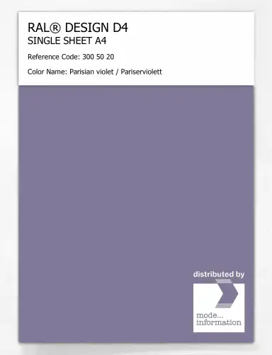 Artikelbild des Artikels “RAL® DESIGN D4 SINGLE SHEET A4 300 50 20 Parisian violet / Pariserviolett “