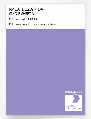 Artikelbild des Artikels “RAL® DESIGN D4 SINGLE SHEET A4 300 60 35 Amethyst grey / Amethystgrau “