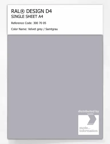 Artikelbild des Artikels “RAL® DESIGN D4 SINGLE SHEET A4 300 70 05 Velvet grey / Samtgrau “