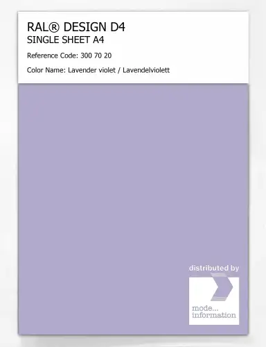 Artikelbild des Artikels “RAL® DESIGN D4 SINGLE SHEET A4 300 70 20 Lavender violet / Lavendelviolett “