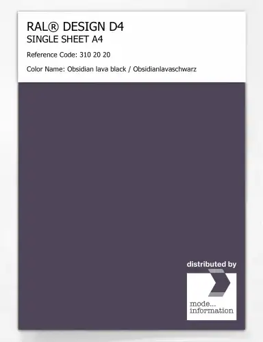 Artikelbild des Artikels “RAL® DESIGN D4 SINGLE SHEET A4 310 20 20 Obsidian lava black / Obsidianlavaschwarz “