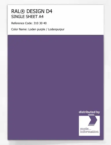 Artikelbild des Artikels “RAL® DESIGN D4 SINGLE SHEET A4 310 30 40 Loden purple / Lodenpurpur “