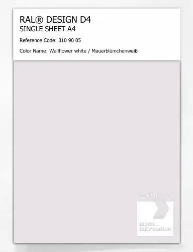 Artikelbild des Artikels “RAL® DESIGN D4 SINGLE SHEET A4 310 90 05 Wallflower white / Mauerblümchenweiß “