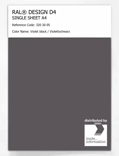 Artikelbild des Artikels “RAL® DESIGN D4 SINGLE SHEET A4 320 30 05 Violet black / Violettschwarz “